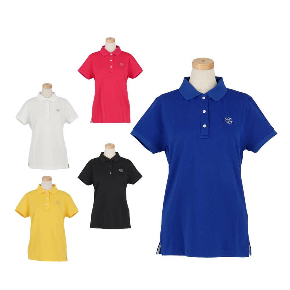 セントアンドリュース StANDREWS レディースシャツ リブ衿 鹿の子 半袖 ポロシャツ 042-1960104