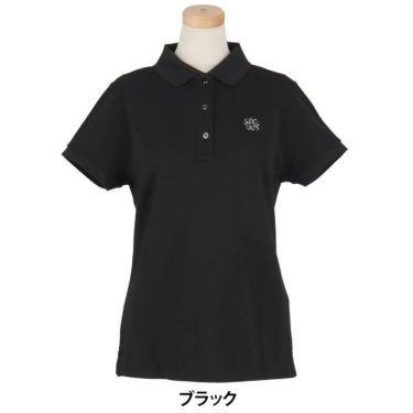 セントアンドリュース StANDREWS レディースシャツ リブ衿 鹿の子 半袖 ポロシャツ 042-1960104 ブラック