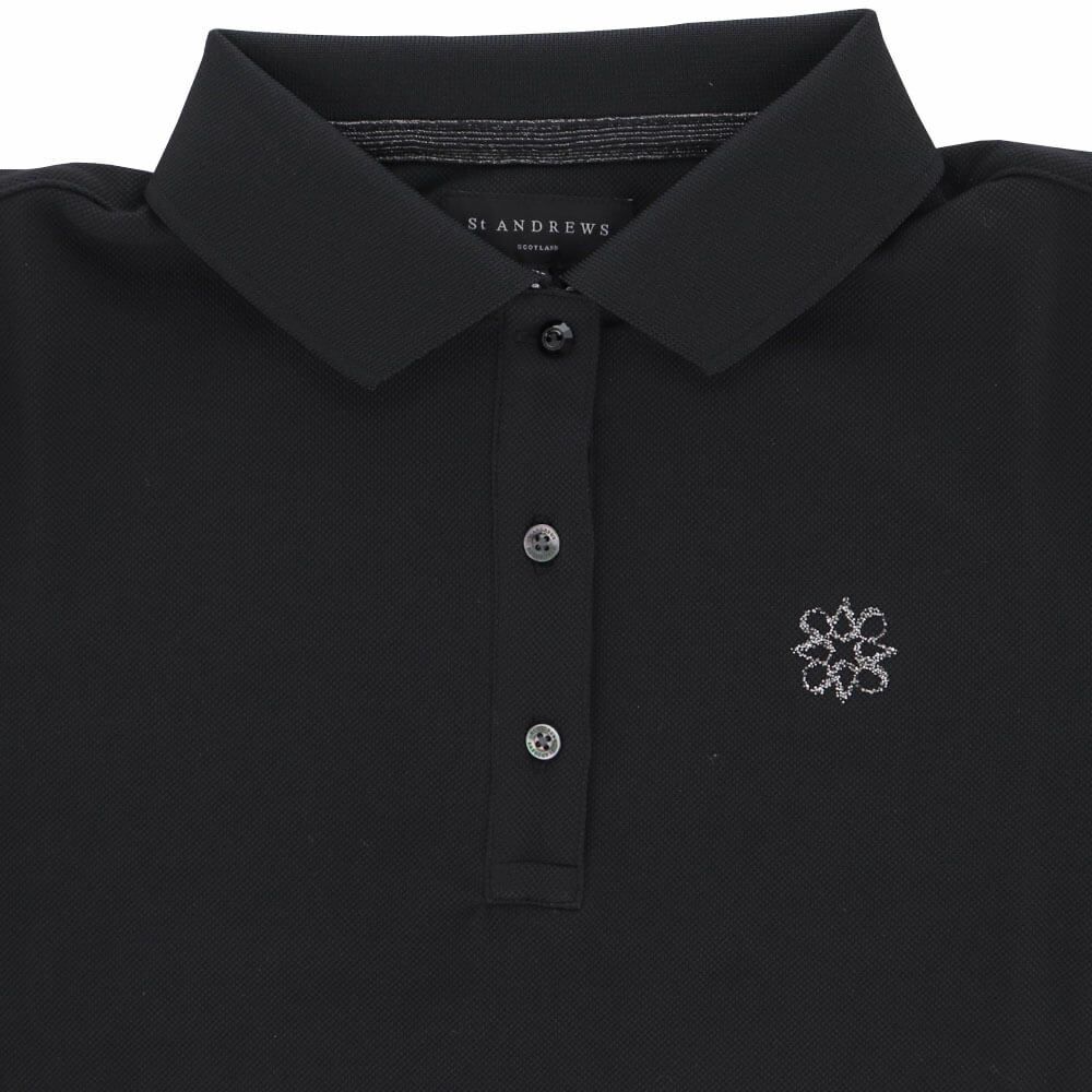 セントアンドリュース StANDREWS レディースシャツ リブ衿 鹿の子 半袖 ポロシャツ 042-1960104 詳細4