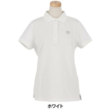 セントアンドリュース StANDREWS レディースシャツ リブ衿 鹿の子 半袖 ポロシャツ 042-1960104 ホワイト