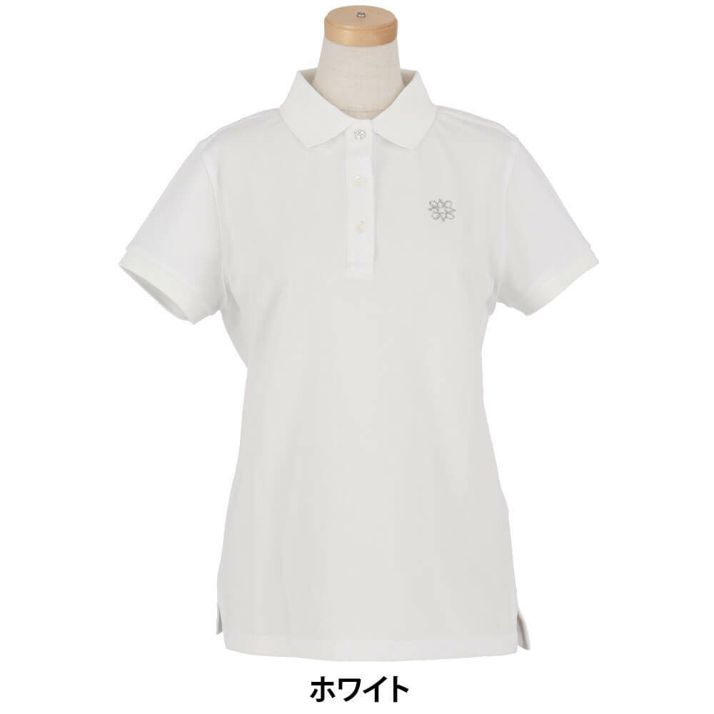 セントアンドリュース StANDREWS レディースシャツ リブ衿 鹿の子 半袖 ポロシャツ 042-1960104 ホワイト