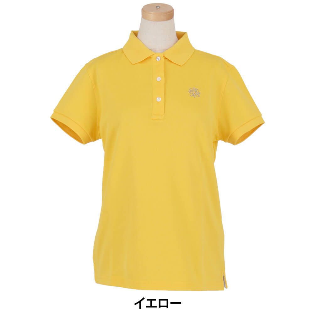 セントアンドリュース StANDREWS レディースシャツ リブ衿 鹿の子 半袖 ポロシャツ 042-1960104 イエロー