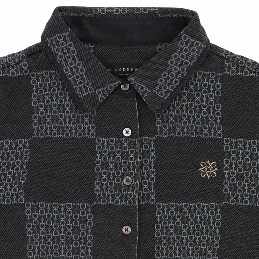 セントアンドリュース StANDREWS レディースシャツ ホースビット柄 長袖ポロシャツ 043-1261004 詳細3