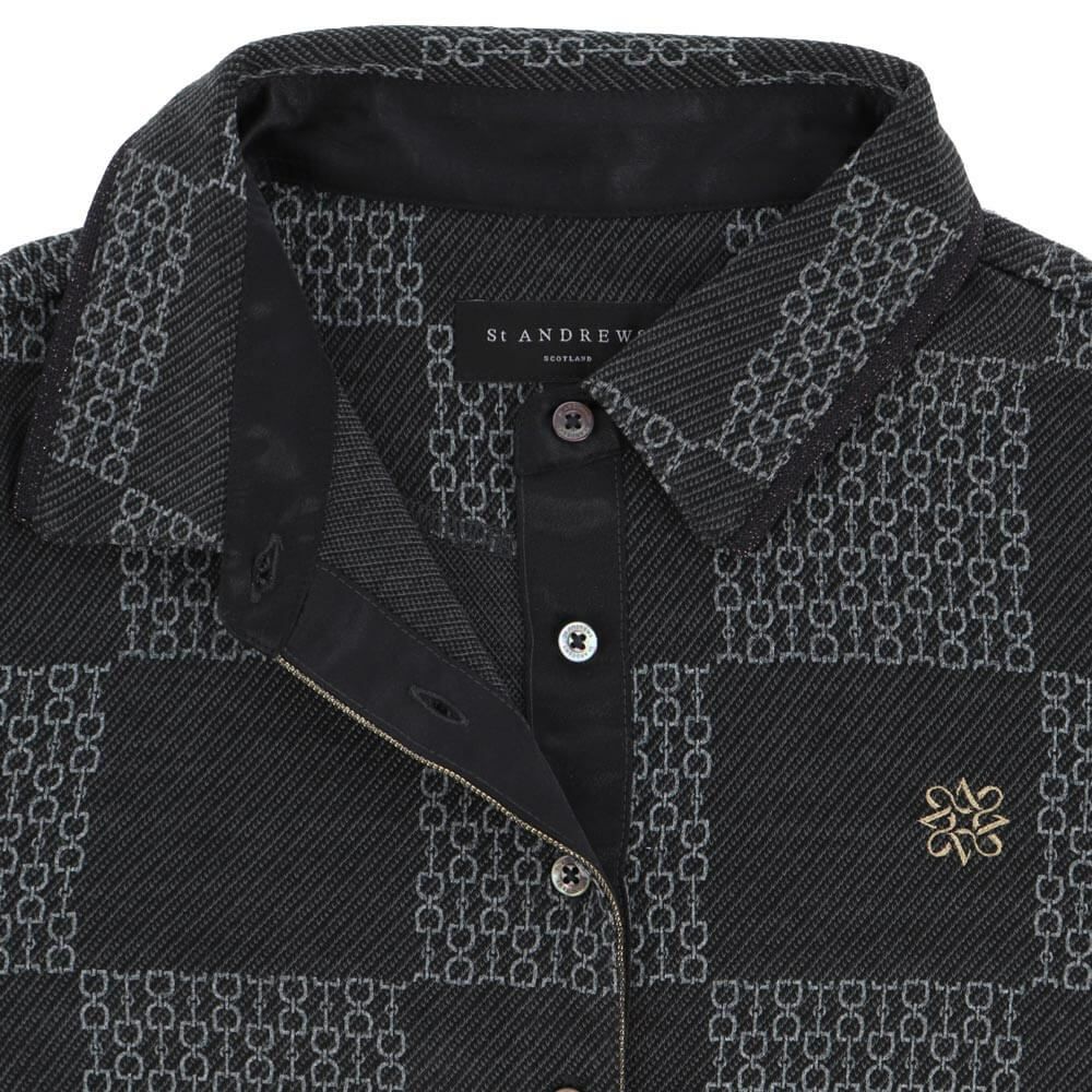 セントアンドリュース StANDREWS レディースシャツ ホースビット柄 長袖ポロシャツ 043-1261004 詳細4