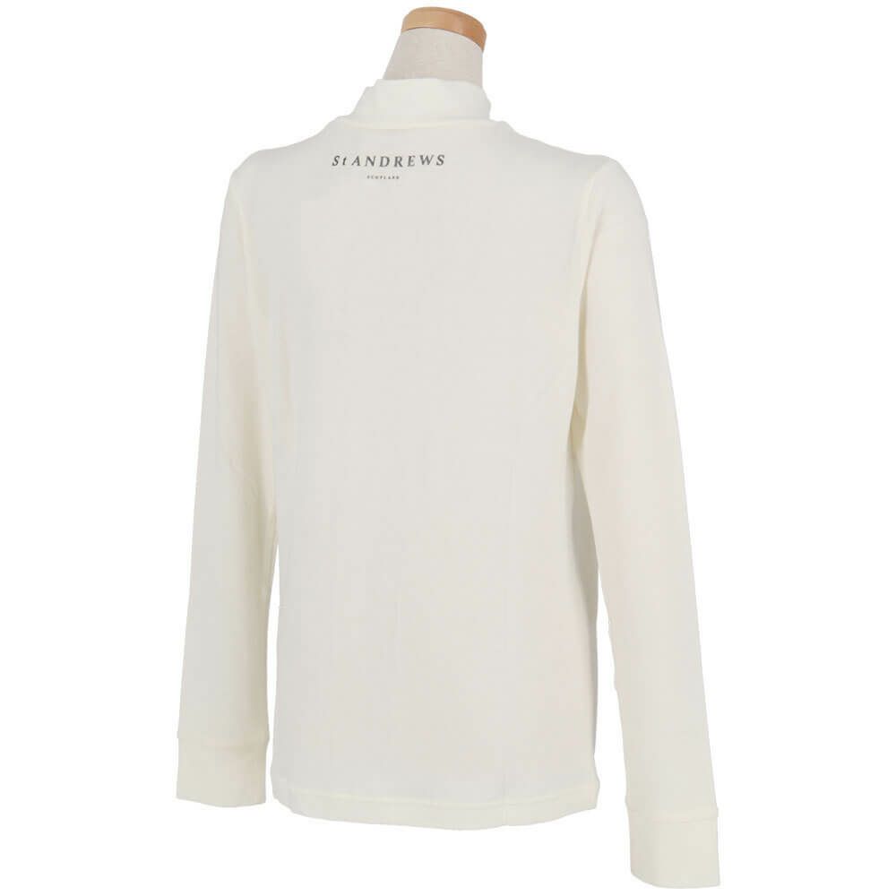 セントアンドリュース StANDREWS レディースシャツ プレミアウォーム ラメロゴプリント 長袖 ハイネックシャツ 043-2166252 詳細1