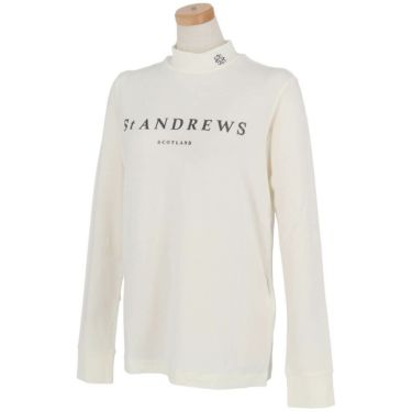 セントアンドリュース StANDREWS レディースシャツ プレミアウォーム ラメロゴプリント 長袖 ハイネックシャツ 043-2166252 詳細2