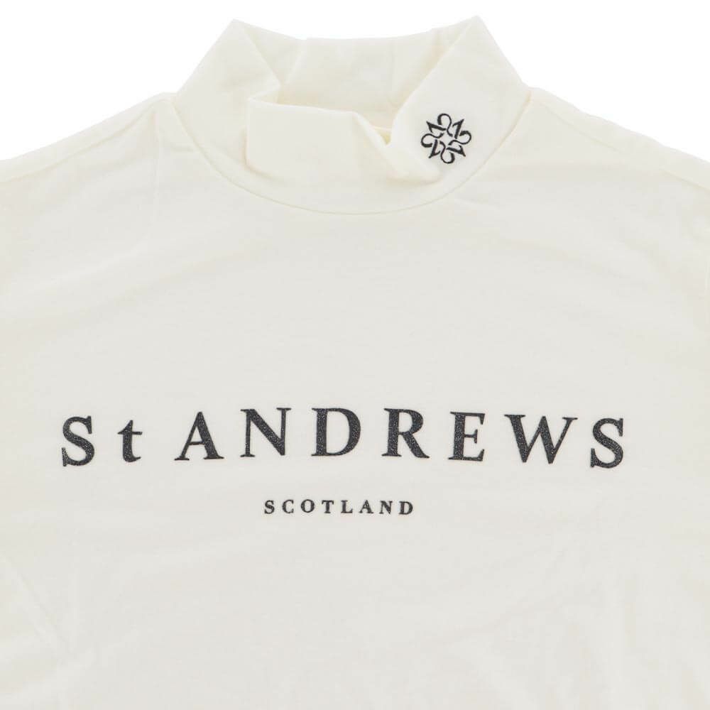 セントアンドリュース StANDREWS レディースシャツ プレミアウォーム ラメロゴプリント 長袖 ハイネックシャツ 043-2166252 詳細3