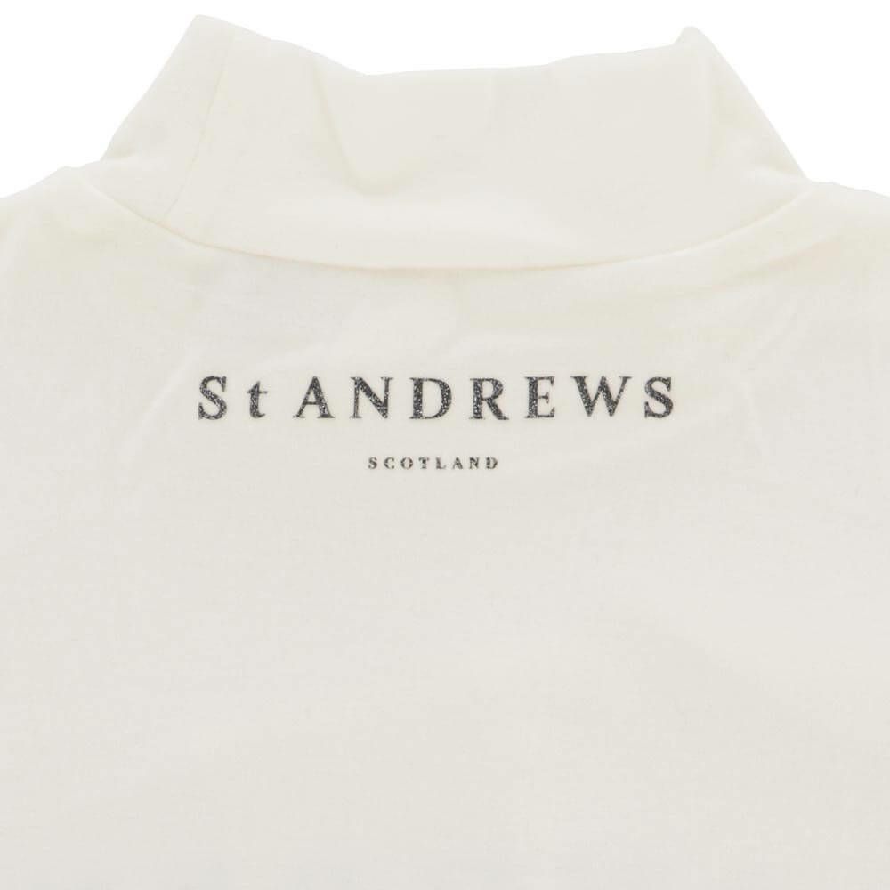 セントアンドリュース StANDREWS レディースシャツ プレミアウォーム ラメロゴプリント 長袖 ハイネックシャツ 043-2166252 詳細4