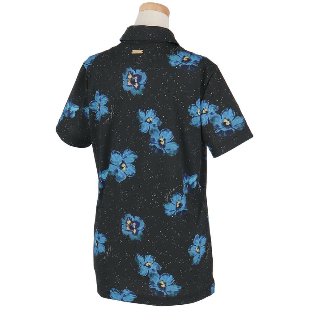 セントアンドリュース StANDREWS レディースシャツ ストレッチ フラワープリント 半袖 ポロシャツ 043-2260606 詳細2