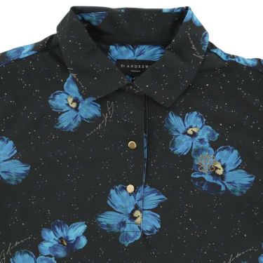 セントアンドリュース StANDREWS レディースシャツ ストレッチ フラワープリント 半袖 ポロシャツ 043-2260606 詳細4