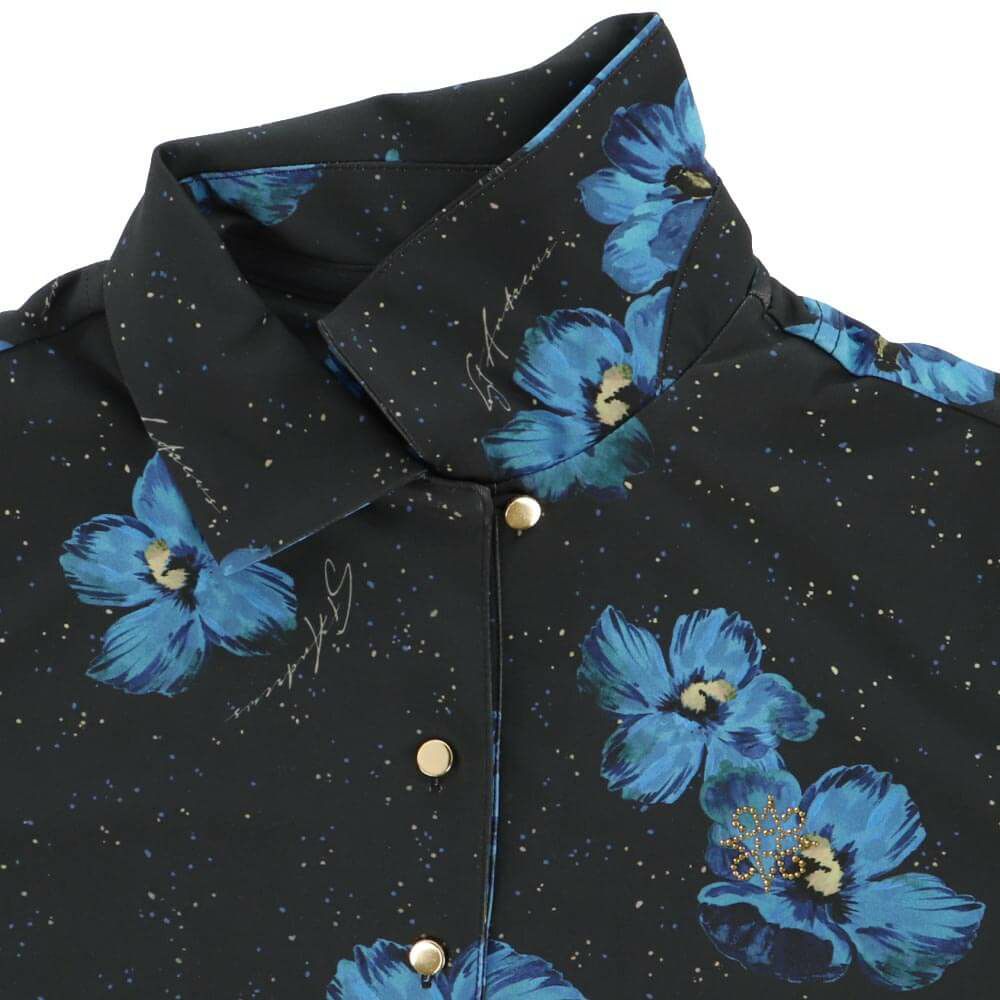 セントアンドリュース StANDREWS レディースシャツ ストレッチ フラワープリント 半袖 ポロシャツ 043-2260606 詳細5