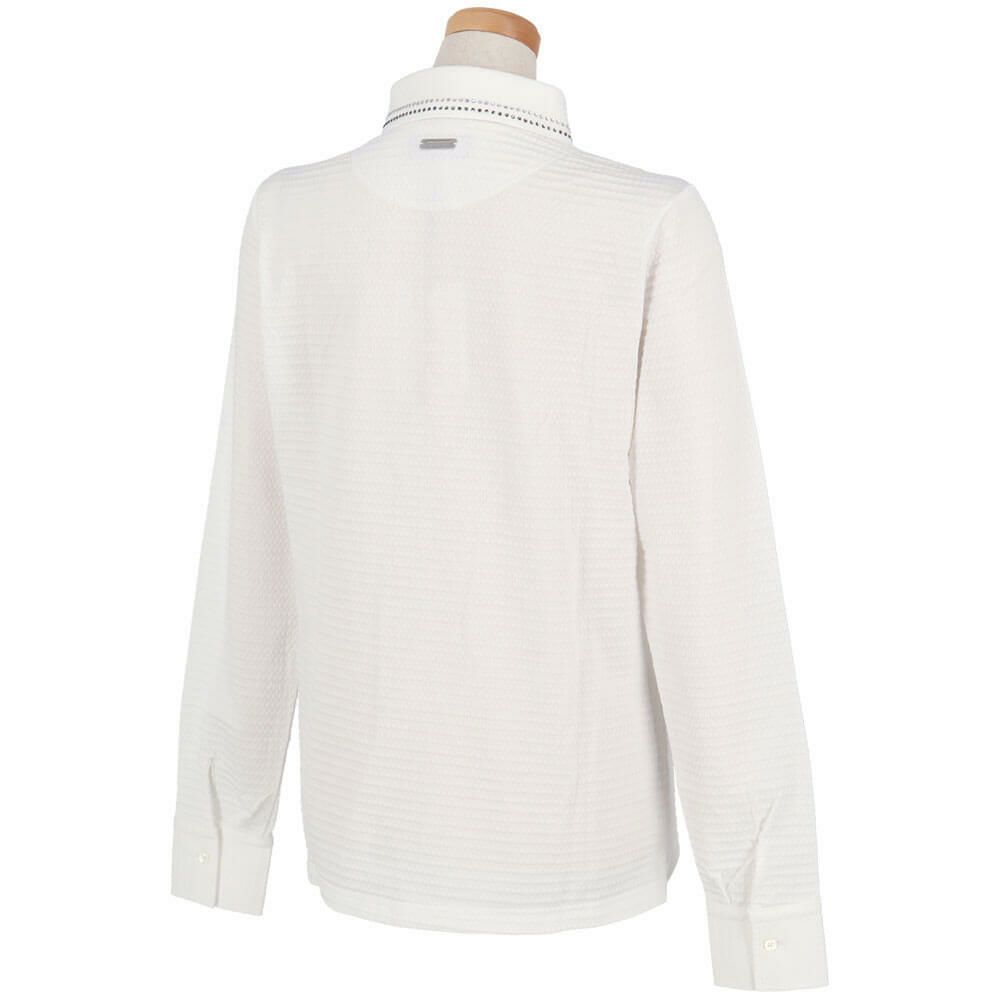 セントアンドリュース StANDREWS レディースシャツ サッカー生地 ラインストーン ストレッチ 長袖ポロシャツ 043-2261102 詳細7