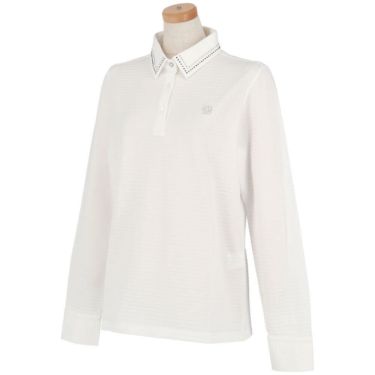 セントアンドリュース StANDREWS レディースシャツ サッカー生地 ラインストーン ストレッチ 長袖ポロシャツ 043-2261102 詳細8