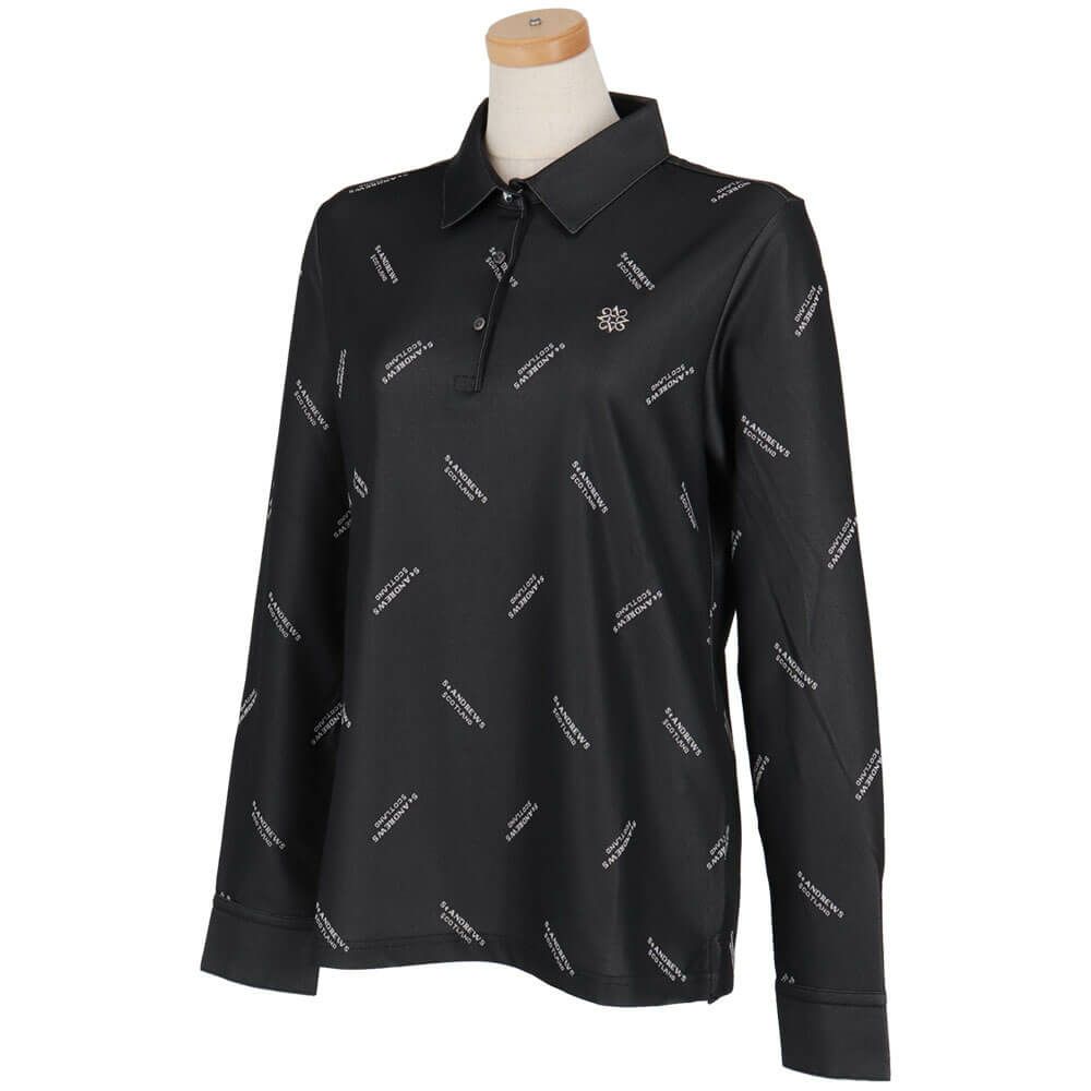 セントアンドリュース StANDREWS レディースシャツ ロゴジャガード 長袖ポロシャツ 043-2261902 詳細3