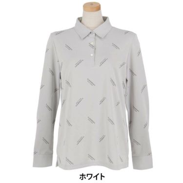 セントアンドリュース StANDREWS レディースシャツ ロゴジャガード 長袖ポロシャツ 043-2261902 ホワイト