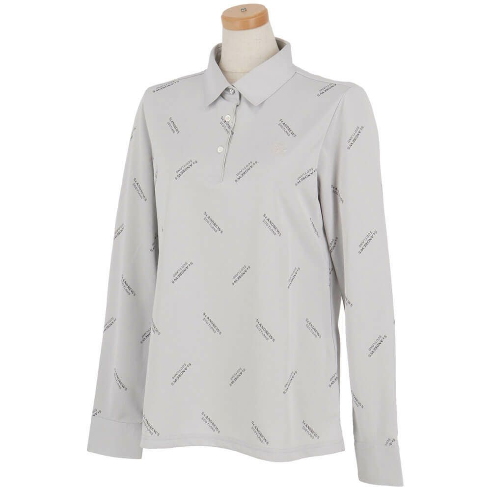 セントアンドリュース StANDREWS レディースシャツ ロゴジャガード 長袖ポロシャツ 043-2261902 詳細9