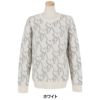 セントアンドリュース StANDREWS レディースシャツ モノグラム柄 ジャガード カシミヤ 長袖 クルーネック セーター 043-2270102 ホワイト