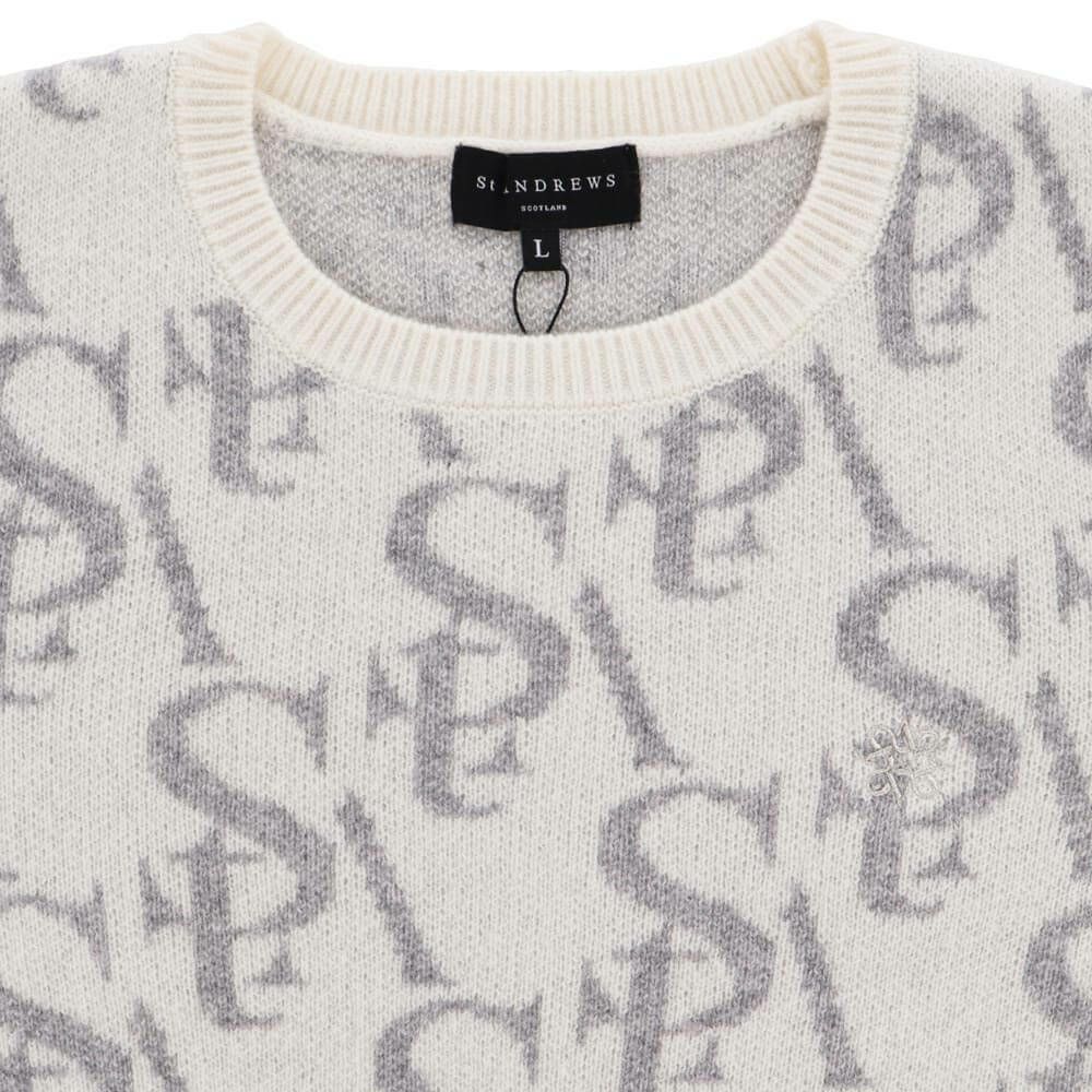 セントアンドリュース StANDREWS レディースシャツ モノグラム柄 ジャガード カシミヤ 長袖 クルーネック セーター 043-2270102 詳細6