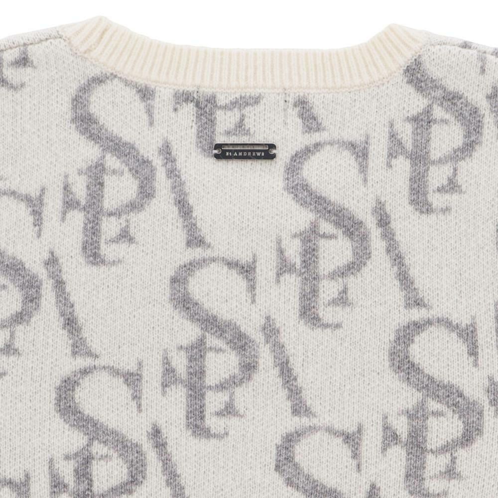 セントアンドリュース StANDREWS レディースシャツ モノグラム柄 ジャガード カシミヤ 長袖 クルーネック セーター 043-2270102 詳細7