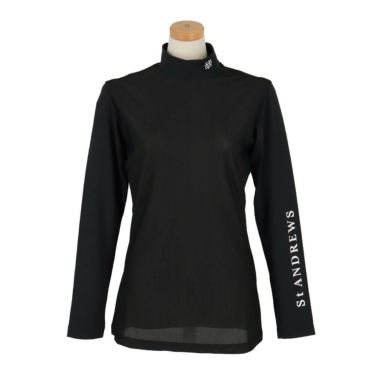 セントアンドリュース StANDREWS レディースシャツ ロゴプリント メッシュ 長袖 ハイネックシャツ 043-2966352 詳細1