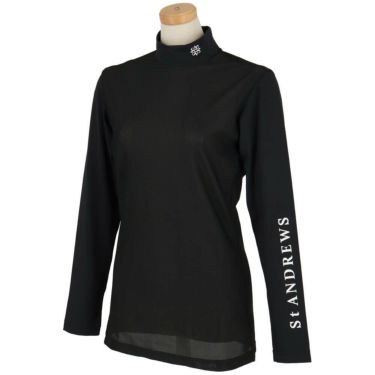 セントアンドリュース StANDREWS レディースシャツ ロゴプリント メッシュ 長袖 ハイネックシャツ 043-2966352 詳細3