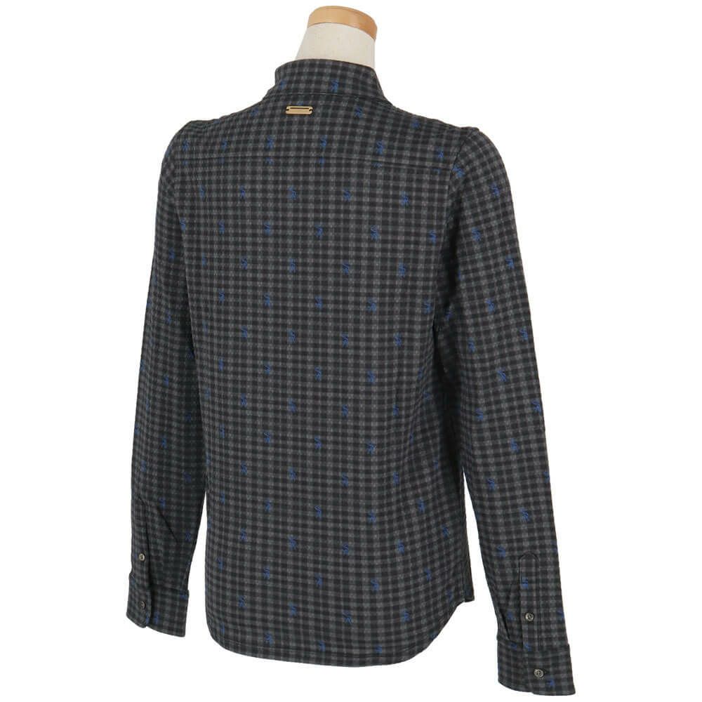 セントアンドリュース StANDREWS レディースシャツ チェック柄 ジャガード 長袖ポロシャツ 043-9261910 詳細7