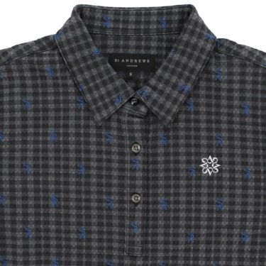 セントアンドリュース StANDREWS レディースシャツ チェック柄 ジャガード 長袖ポロシャツ 043-9261910 詳細9