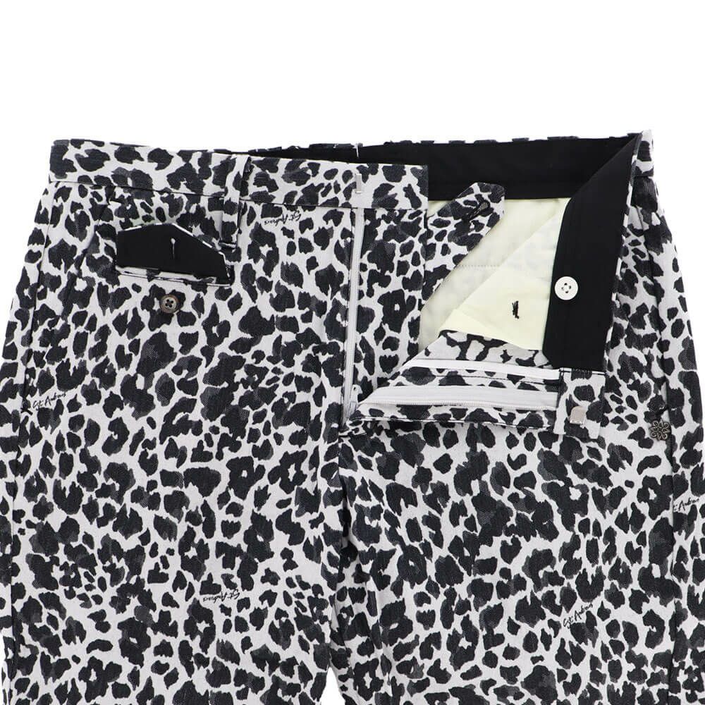 セントアンドリュース St ANDREWS　メンズ レオパード ジャガード ストレッチ ロングパンツ 042-1231005 ホワイト 詳細4