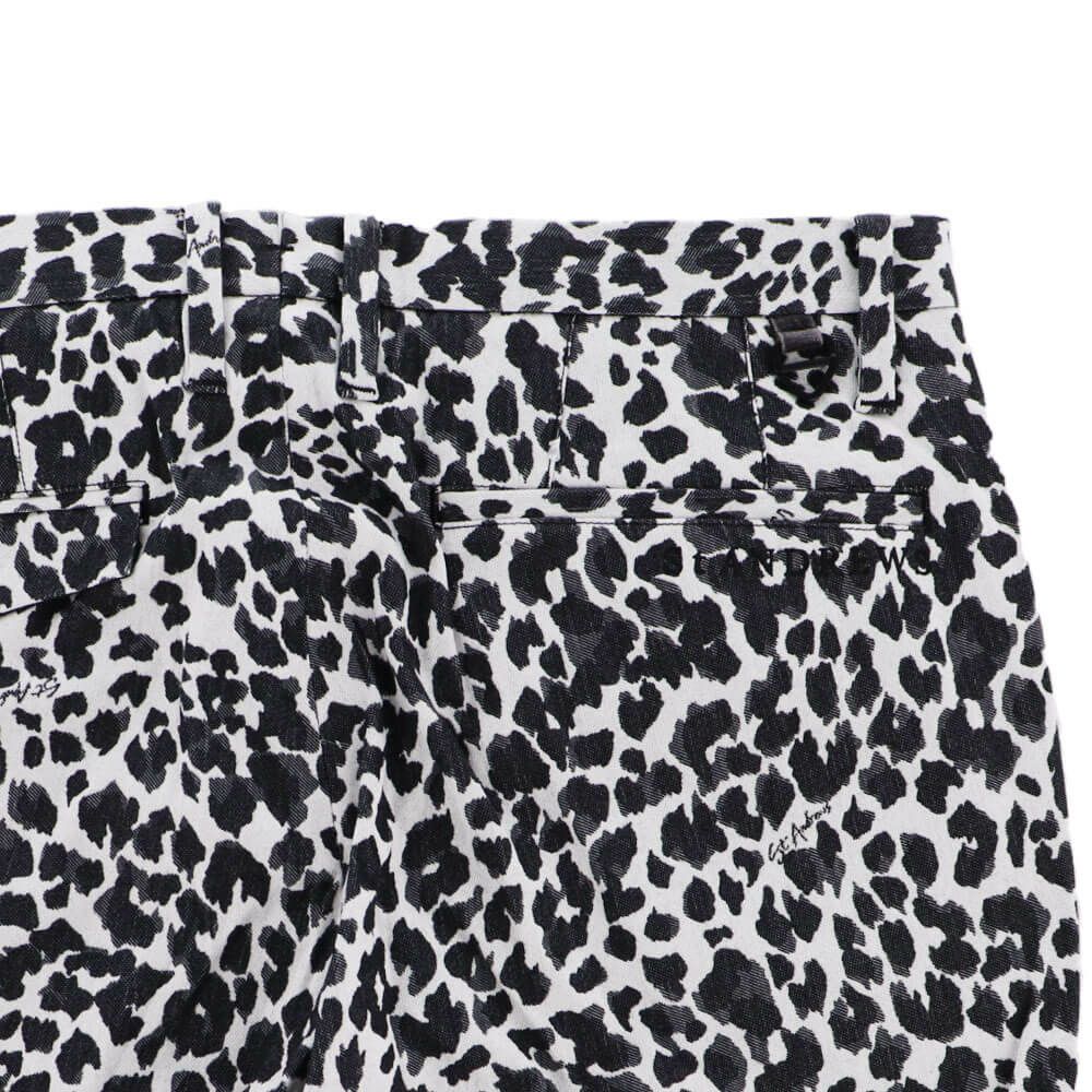 セントアンドリュース St ANDREWS　メンズ レオパード ジャガード ストレッチ ロングパンツ 042-1231005 ホワイト 詳細5