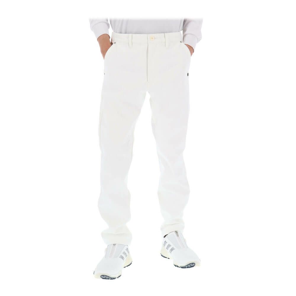 セントアンドリュース St ANDREWS　メンズ ロゴデザイン モノグラム柄 エンボスプリント 裏起毛 ボンディング ロングパンツ 042-2231155 ホワイト
