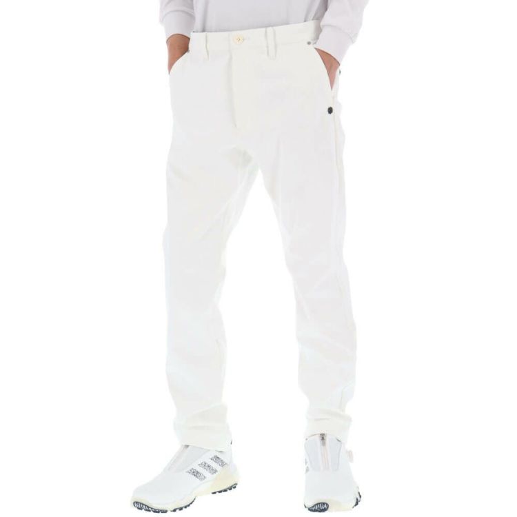 新品 セントアンドリュース ボンディングパンツ 裏起毛 定価22000円 白 M セントアンドリュース St ANDREWS メンズ ロゴデザイン モノグラム柄