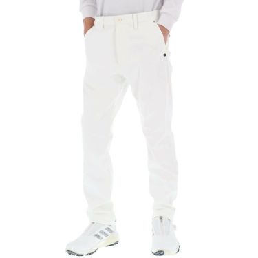 セントアンドリュース St ANDREWS　メンズ ロゴデザイン モノグラム柄 エンボスプリント 裏起毛 ボンディング ロングパンツ 042-2231155 ホワイト 詳細3