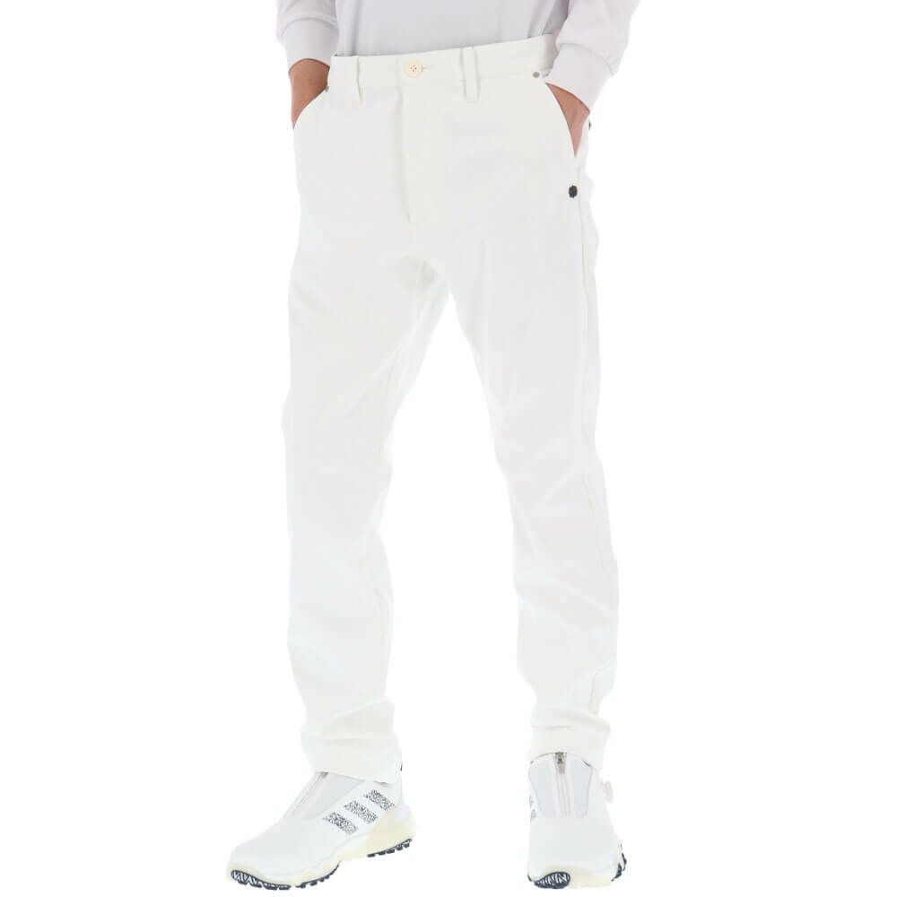 セントアンドリュース St ANDREWS　メンズ ロゴデザイン モノグラム柄 エンボスプリント 裏起毛 ボンディング ロングパンツ 042-2231155 ホワイト 詳細3