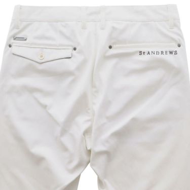 セントアンドリュース St ANDREWS　メンズ ロゴデザイン モノグラム柄 エンボスプリント 裏起毛 ボンディング ロングパンツ 042-2231155 ホワイト 詳細5