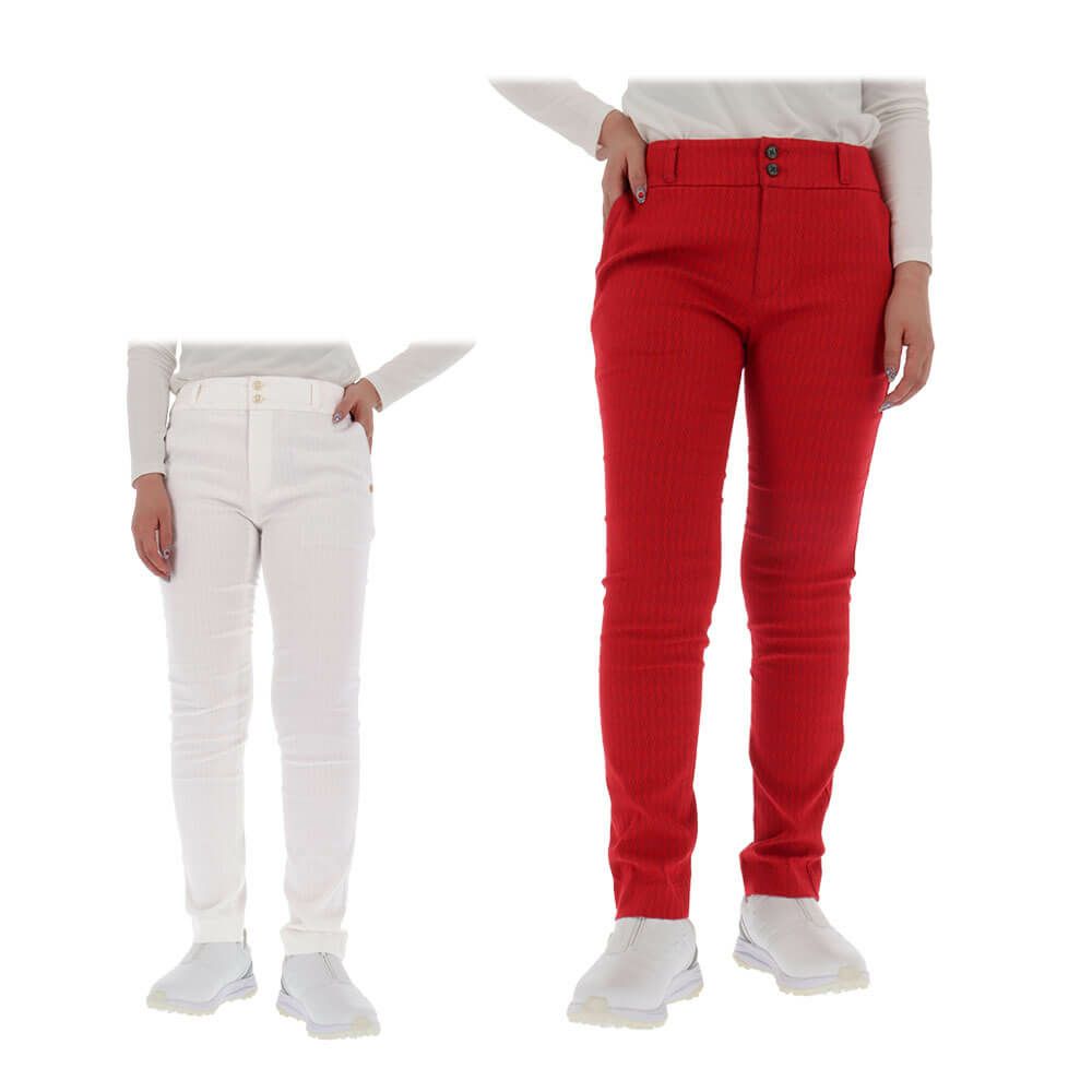 セントアンドリュース St ANDREWS　レディース 幾何学ジャガード ストレッチ ロングパンツ 043-1231002