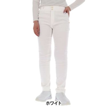 セントアンドリュース St ANDREWS　レディース 幾何学ジャガード ストレッチ ロングパンツ 043-1231002 ホワイト