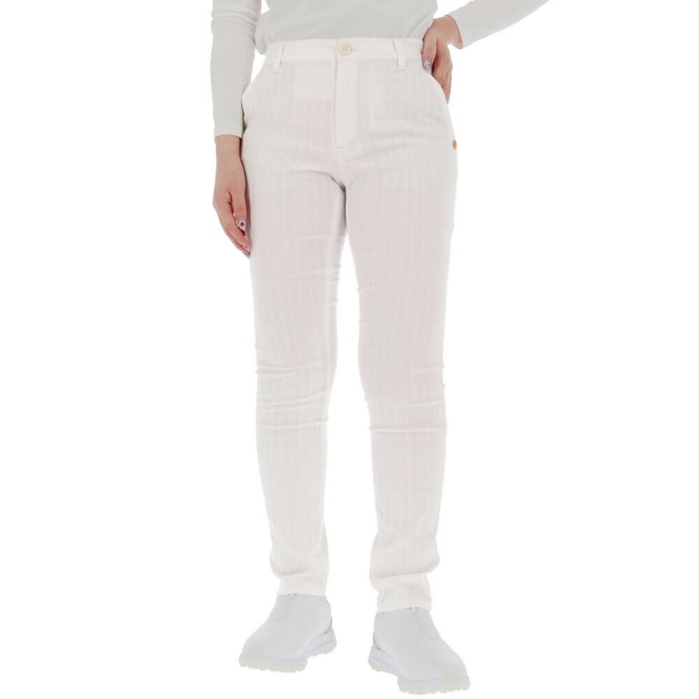 セントアンドリュース St ANDREWS　レディース 変形千鳥ジャガード ロングパンツ 043-2231012 ホワイト