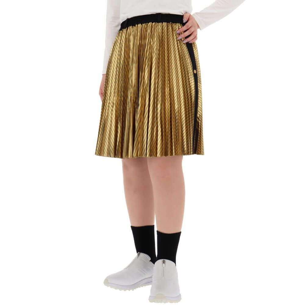 セントアンドリュース St ANDREWS　レディース サテンストライプ箔プリント プリーツ スカート 043-2234008 詳細2