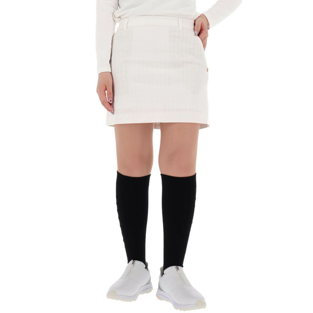 セントアンドリュース St ANDREWS　レディース 変形千鳥ジャガード スカート 043-2234012 ホワイト