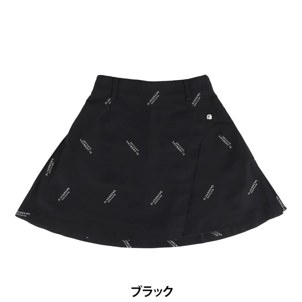 セントアンドリュース St ANDREWS　レディース ロゴジャガード スカート 043-2234902 ブラック