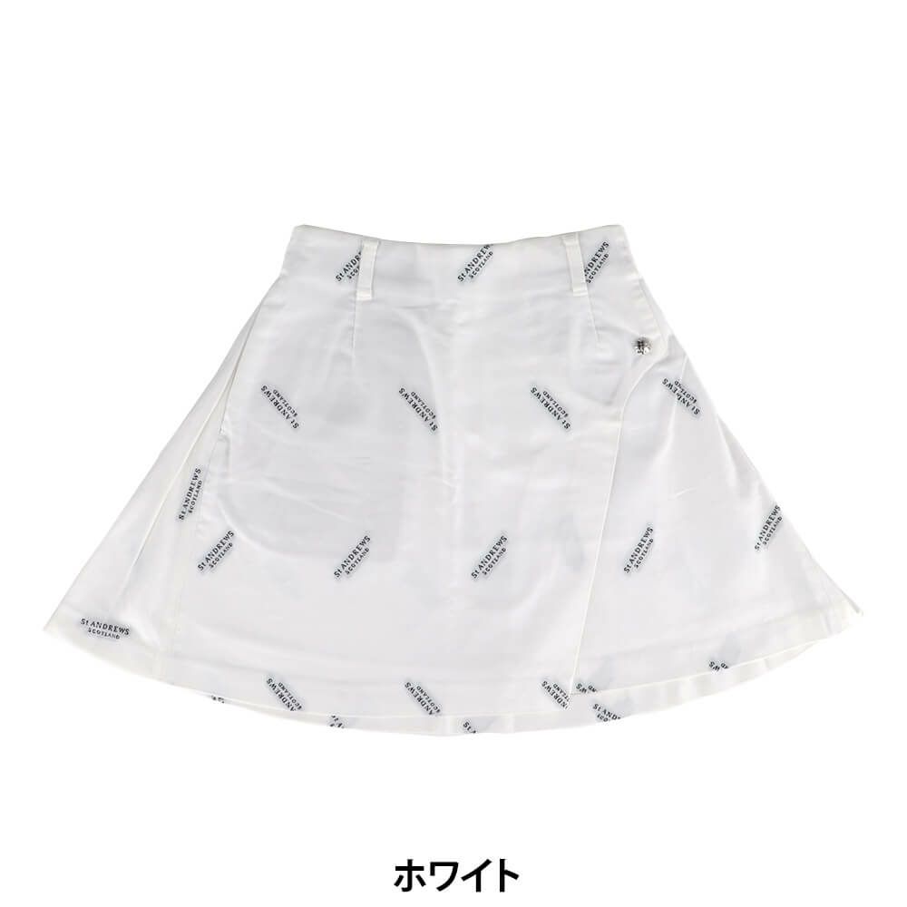 セントアンドリュース St ANDREWS　レディース ロゴジャガード スカート 043-2234902 ホワイト