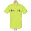 パーリーゲイツ PEARLY GATES　メンズ バックプリント サッカーチェック 半袖 ポロシャツ 053-5260711　2025年モデル ライム