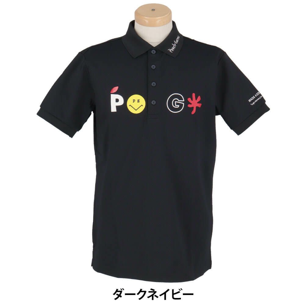 パーリーゲイツ PEARLY GATES　メンズ バックプリント サッカーチェック 半袖 ポロシャツ 053-5260711　2025年モデル ダークネイビー