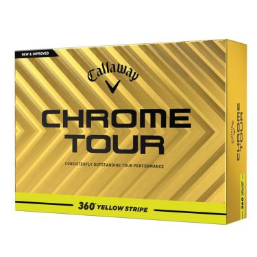 キャロウェイ CHROME TOUR 360 STRIPE クロム ツアー 2025年モデル　ゴルフボール　1ダース（12球入り） 360° イエロー ストライプ 詳細2