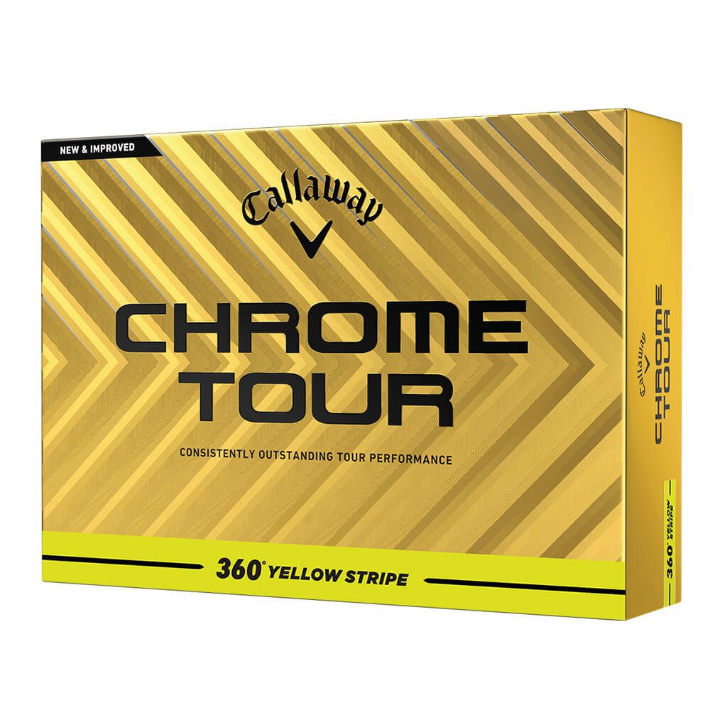 キャロウェイ CHROME TOUR 360 STRIPE クロム ツアー 2025年モデル　ゴルフボール　1ダース（12球入り） 360° イエロー ストライプ 詳細2