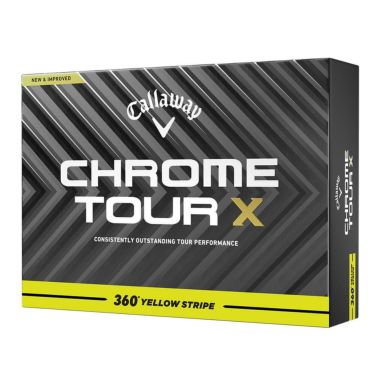 キャロウェイ CHROME TOUR X 360 STRIPE クロム ツアーX 2025年モデル　ゴルフボール　1ダース（12球入り） 360° イエロー ストライプ 詳細2