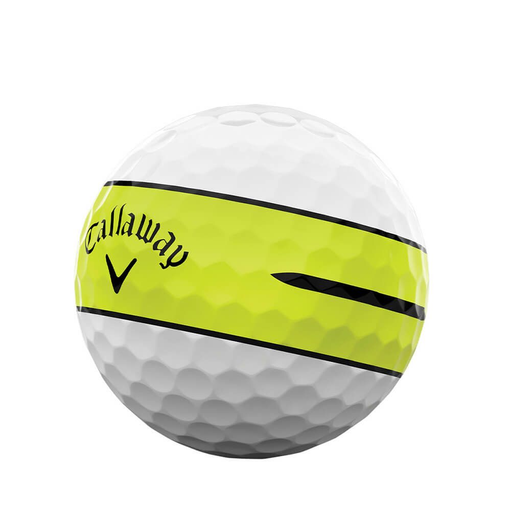 キャロウェイ CHROME TOUR X 360 STRIPE クロム ツアーX 2025年モデル　ゴルフボール　1ダース（12球入り） 360° イエロー ストライプ 詳細3