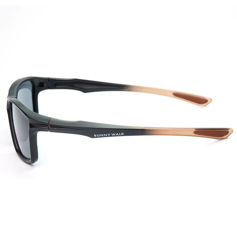 バニーウォーク BUNNY WALK　メンズ 偏光サングラス POLARIZED BW-025 BW-0252F MATTE BLACK＆CLEAR BROWN/SMOKE 詳細1