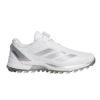 アディダス adidas　アディゼロ ゼッドジー 25 ロー ボア メンズ スパイクレス ゴルフシューズ OMX77 JS1766　2025年モデル ホワイト/メタリック/シルバー
