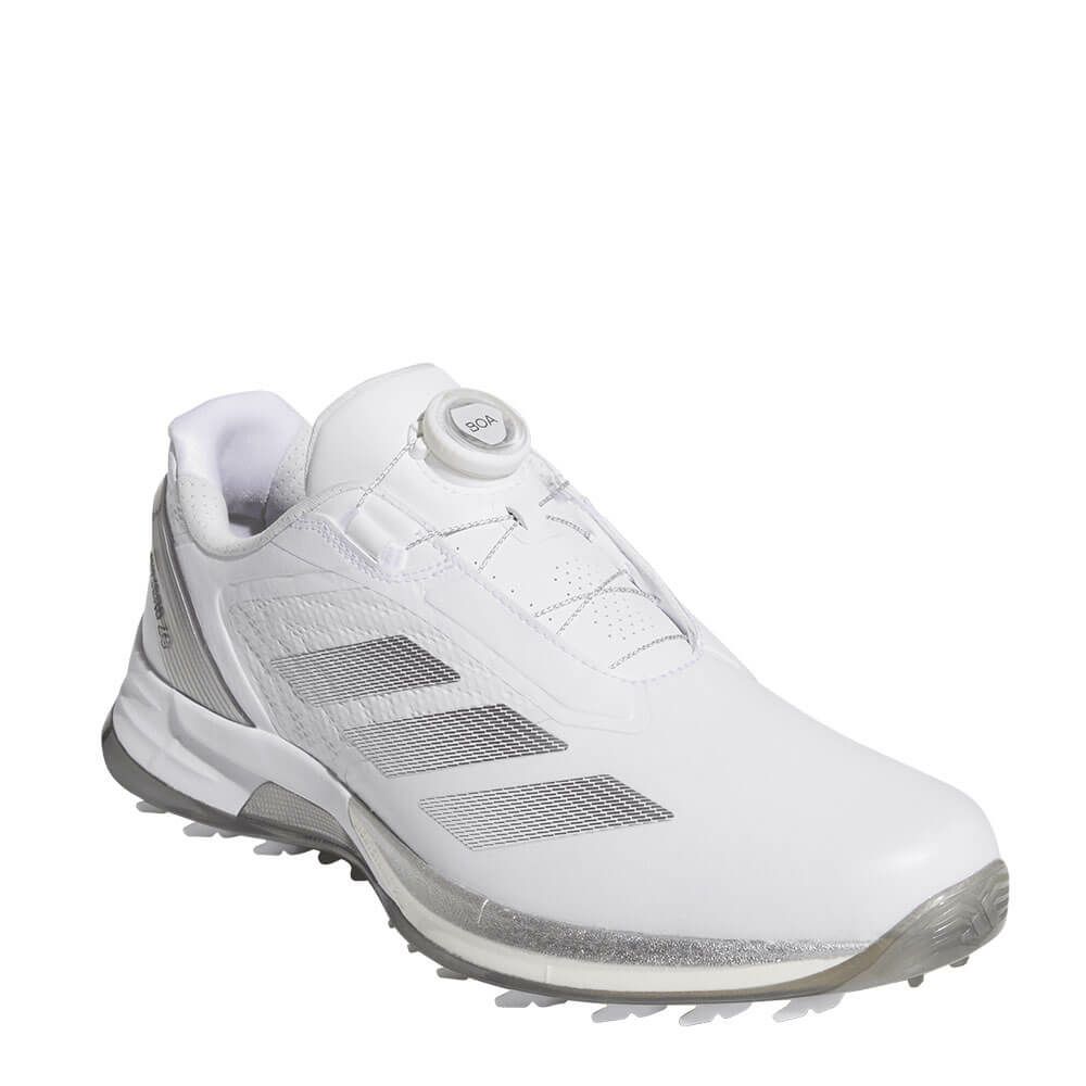 アディダス adidas　アディゼロ ゼッドジー 25 ロー ボア メンズ スパイクレス ゴルフシューズ OMX77 JS1766　2025年モデル ホワイト/メタリック/シルバー 詳細4